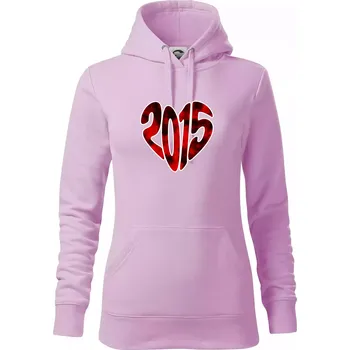 Dámská mikina 2015 v srdci - Mikina dámská Cape s kapucí - S ( Orchid )