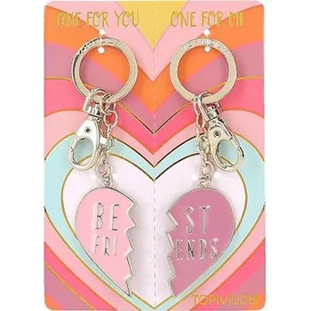 Přívěsek s karabinkou ve tvaru srdce Top Model Best Friends, pink