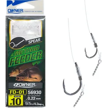 Rybářský háček Owner Hotové návazce Method Feeder vel. 6 0.25 mm 10 cm 6 ks