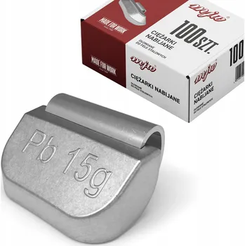 Sada na opravu pneumatiky MJW Závaží 15g naklepávací PB pro ocelové disky, 100 ks olověné