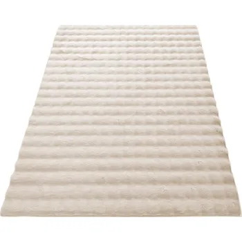 Koberec s imitací kožešiny 80x150 3D vzor ecru