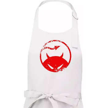 Kuchyňská zástěra Devil Kruh - Dámská zástěra na vaření - Univerzální velikost ( Bílá )