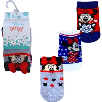 Sun City Kojenecké ponožky MINNIE MOUSE 3pack modrošedé Barva: vícebarevné, Velikost: 0-6měs