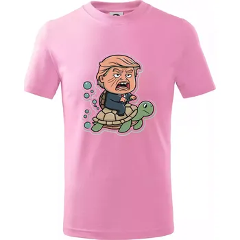 Chlapecké tričko Trump a želva - Tričko dětské bavlněné - 104-110cm / 3-4 roky ( Růžová )