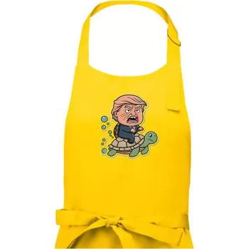 Kuchyňská zástěra Trump a želva - Dámská zástěra na vaření - Univerzální velikost ( Žlutá )