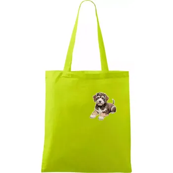 Lagotto romagnolo ležicí vyšívaný na prsu - Taška bavlněná - 42 x 38 cm ( Limetková )