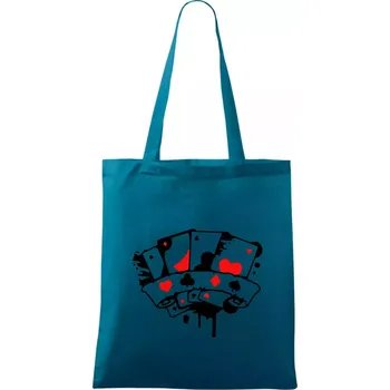 Poker splash 4 karty - Taška bavlněná - 42 x 38 cm ( Petrolejová )