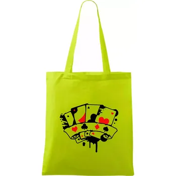 Poker splash 4 karty - Taška bavlněná - 42 x 38 cm ( Limetková )