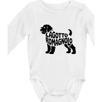 Kojenecký body Lagotto romagnolo nápis v těle - Body kojenecké s dlouhým rukávem - Dlouhý r. do 3 měs ( Bílá )