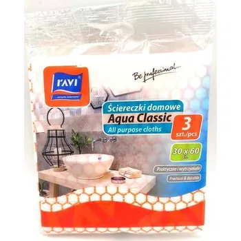 Utěrka Hadříky pro domácnost Ravi Aqua Classic 30 x 60 cm 3 kusy