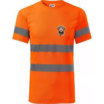 Pánské oblečení Lagotto romagnolo vyšívaná hlava na prsu - Triko reflexní - HV PROTECT - L ( Neonově oranžová )