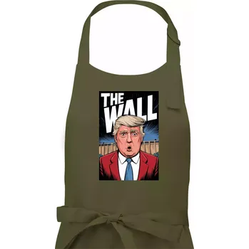 Kuchyňská zástěra The wall Trump - Dámská zástěra na vaření - Univerzální velikost ( Khaki )