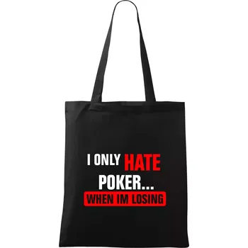 Nákupní taška Hate poker - Taška bavlněná - 42 x 38 cm ( Černá )