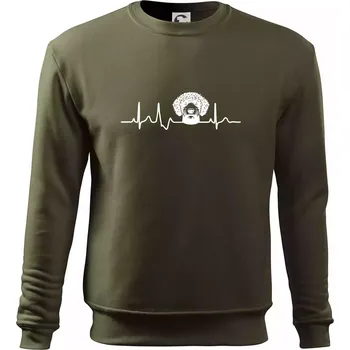 Chlapecké tričko Lagotto romagnolo hlava EKG - Mikina Essential dětská - 158 cm/12 let ( Military )