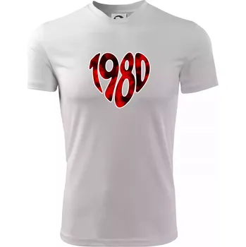 Pánské tričko 1980 v srdci - Pánské triko Fantasy sportovní (dresovina) - 2XL ( Bílá )