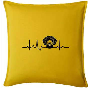 Polštář Lagotto romagnolo hlava EKG - Polštář 50x50 - 50x50 - Pouze potah ( Žlutá )