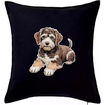 Polštář Lagotto romagnolo vyšívaný velký - Polštář 50x50 - 50x50 - Pouze potah ( Černá )