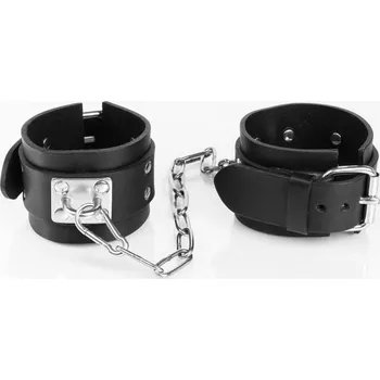 Pánské erotické prádlo Whips Primal Bond Classic Cuffs Small Black, kožená pouta s řetízkem pro obvod 16–22 cm