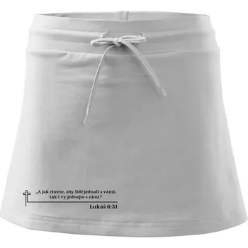 Dámská sukně Citáty z bible - Lukáš 6:31 - Sportovní sukně - two in one - L ( Bílá )