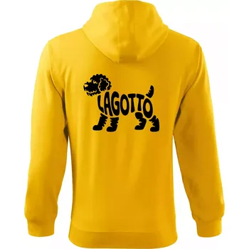 Pánská mikina Lagotto nápis v těle - Mikina s kapucí na zip trendy zipper - XL ( Žlutá )