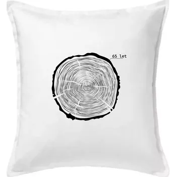 Polštář Letokruhy - 65 - Polštář 50x50 - 50x50 - Pouze potah ( Bílá )