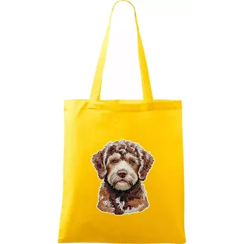 Lagotto romagnolo vyšívaná hlava - Taška bavlněná - 42 x 38 cm ( Žlutá )