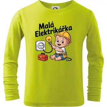 Chlapecké oblečení Malá elektrikářka - veselá zásuvka - Triko dětské Long Sleeve - 146 cm/10 let ( Limetková )