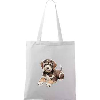 Lagotto romagnolo vyšívaný velký - Taška bavlněná - 42 x 38 cm ( Bílá )