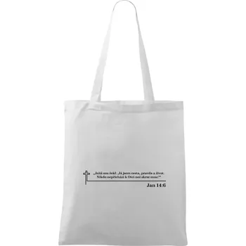 Citáty z bible - Jan 14:6 - Taška bavlněná - 42 x 38 cm ( Bílá )