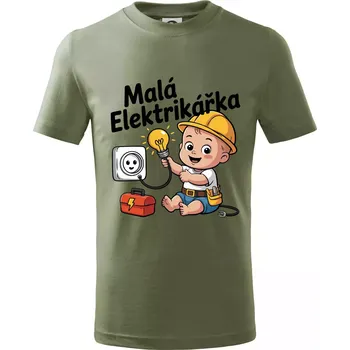 Chlapecké oblečení Malá elektrikářka - veselá zásuvka - Tričko dětské bavlněné - 122 cm/6 let ( Khaki )