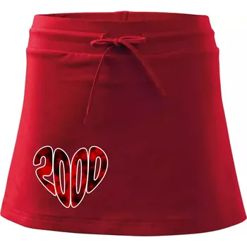 Dámská sukně 2000 v srdci - Sportovní sukně - two in one - S ( Červená )