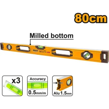 Vodováha Vodováha 800 mm ALU 3 libely INGCO INDUSTRIAL