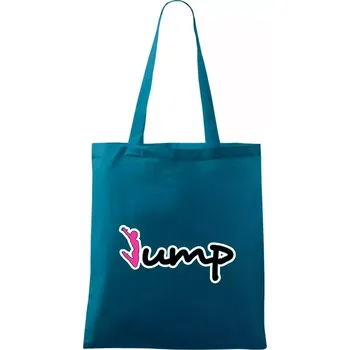 Jump - nápis a panáček - Taška bavlněná - 42 x 38 cm ( Petrolejová )