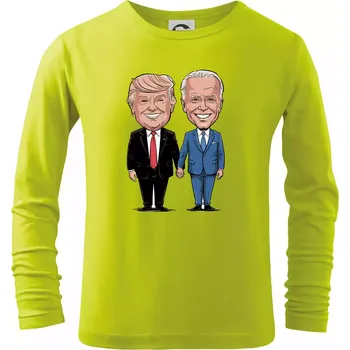 Dětská móda Trump a Biden - velký kamarádi - Triko dětské Long Sleeve - 134 cm/8 let ( Limetková )