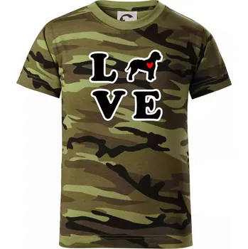 Chlapecké oblečení Lagotto romagnolo LOVE - Dětské maskáčové triko - 134 cm/8 let ( Zelený maskáč )