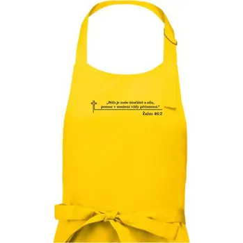 Kuchyňská zástěra Citáty z bible - Žalm 46:2 - Pánská zástěra na vaření - Univerzální velikost ( Žlutá )