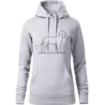Dámská mikina Lagotto romagnolo stojící - Mikina dámská Cape s kapucí - L ( Světlešedý Melír )