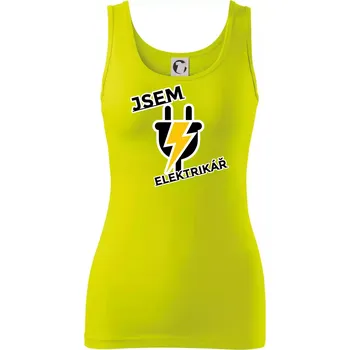 Zásuvka - jsem elektrikář - Dámské tílko - XS ( Limetková )