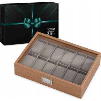 Příslušenství pro čtečku elektronické knihy Pouzdro na hodinky Murrano dřevěné, béžové, šedé, 12 míst