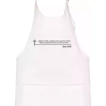 Kuchyňská zástěra Citáty z bible - Jan 14:6 - Dětská zástěra na vaření - Univerzální velikost ( Bílá )