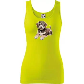 Dámské tričko Lagotto romagnolo vyšívaný velký - Dámské tílko - S ( Limetková )