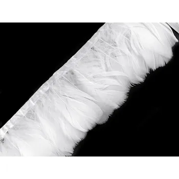 Stuha Prýmek - husí peří 6-11 cm Varianta: 1 bílá, Balení: 1 m