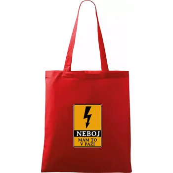 Nákupní taška Elektrikář - neboj mám to v paži - Taška bavlněná - 42 x 38 cm ( Červená )