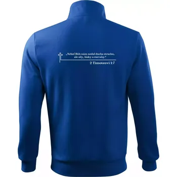 Pánská mikina Citáty z bible - 2 Timoteovi 1:7 - Mikina bez kapuce Adventure - L ( Královská modrá )