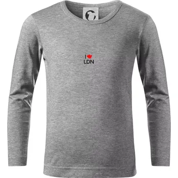 Chlapecké tričko I Love LDN - Triko dětské Long Sleeve - 122 cm/6 let ( Tmavě šedý melír )