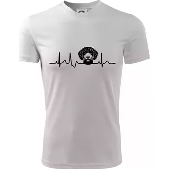 Chlapecké tričko Lagotto romagnolo hlava EKG - Dětské triko sportovní (dresovina) - 122 cm/6 let ( Bílá )