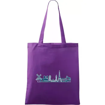 Památky světa - Taška bavlněná - 42 x 38 cm ( Fialová )