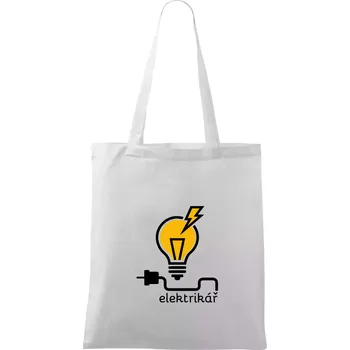 Nákupní taška Žárovka - elektrikář - Taška bavlněná - 42 x 38 cm ( Bílá )