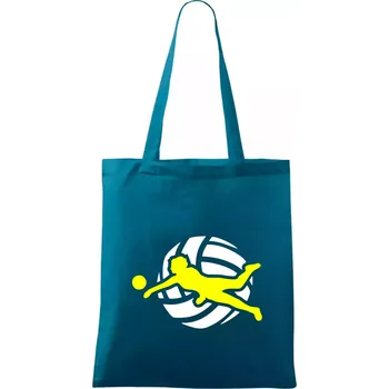 Volejbalistka - Taška bavlněná - 42 x 38 cm ( Petrolejová )