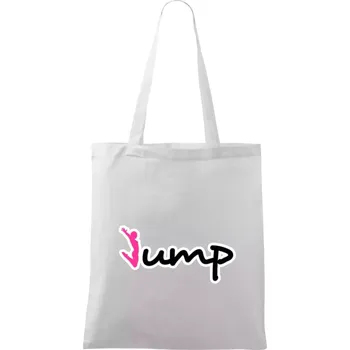 Jump - nápis a panáček - Taška bavlněná - 42 x 38 cm ( Bílá )